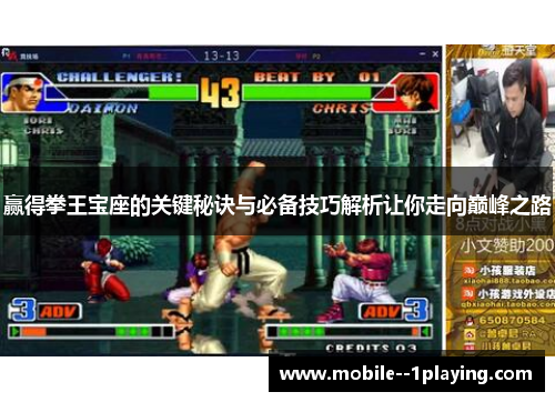 赢得拳王宝座的关键秘诀与必备技巧解析让你走向巅峰之路 赢得拳王宝座的关键秘诀与必备技巧解析让你走向巅峰之路